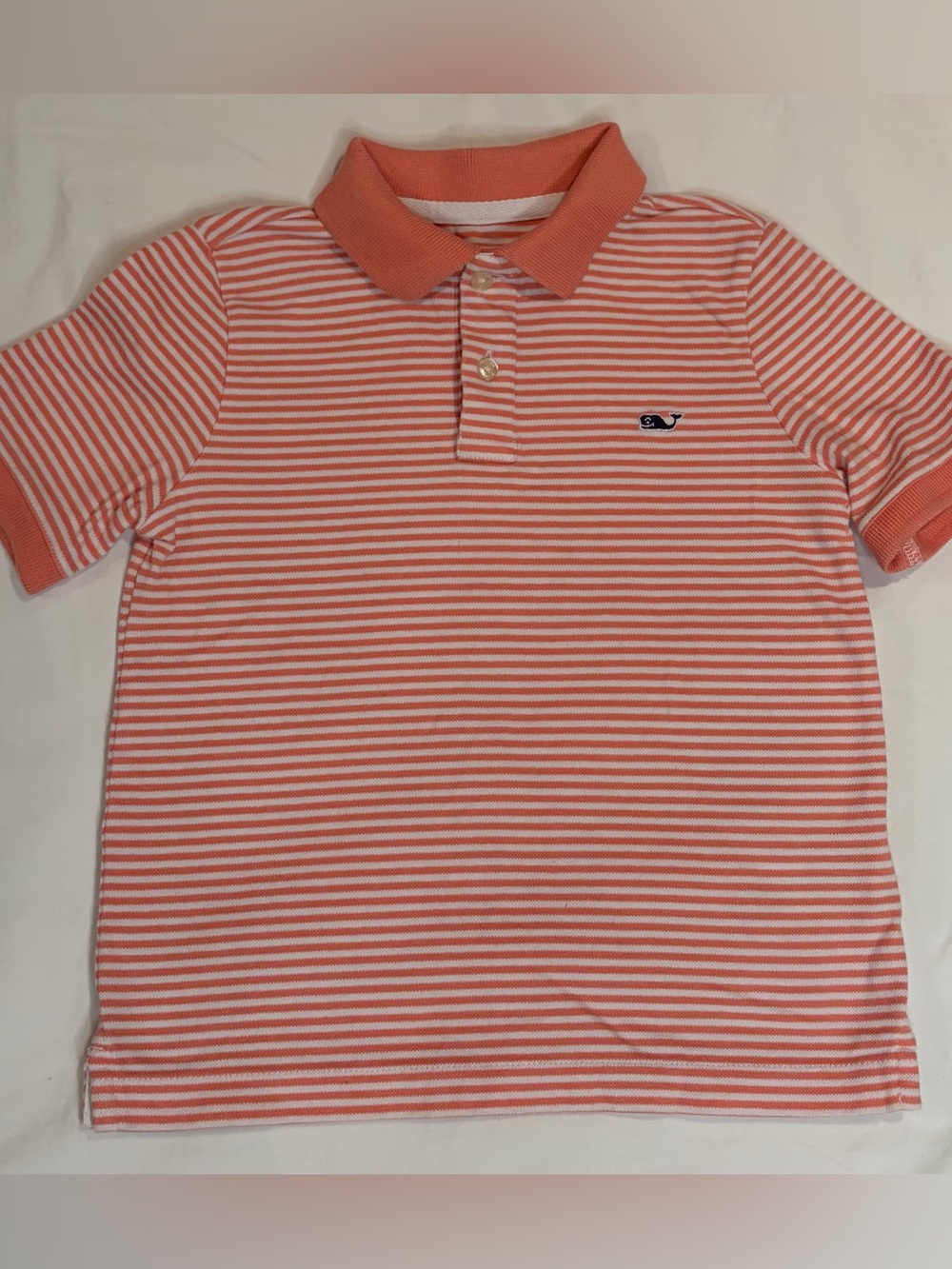 Vineyard Vines light orange Striped Polo Sz 4T EUC